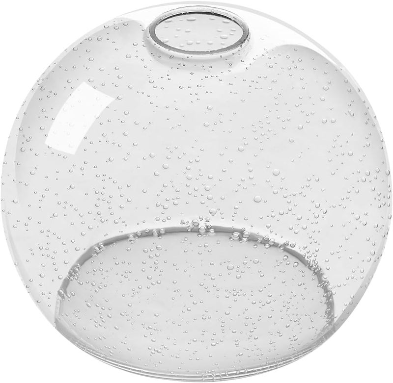 BinoBro Fixture Replacement Globe Shade with 1.65 Inch Fitter, 8 Inch Diameter, E26 Base 1-5/8 Inch Fitter, Glass Lampshade Cover for Pendant Wall Sconce Chandelier Vanity Light (Seeded Clear) - Image 1